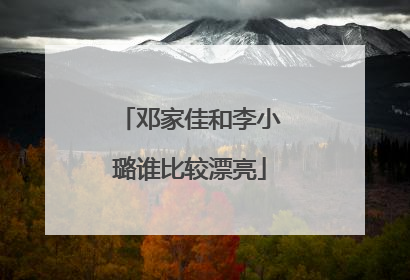 邓家佳和李小璐谁比较漂亮