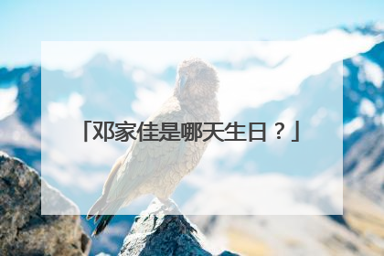 邓家佳是哪天生日？