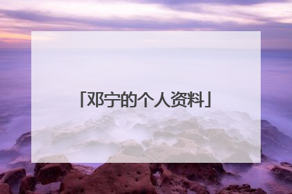 邓宁的个人资料