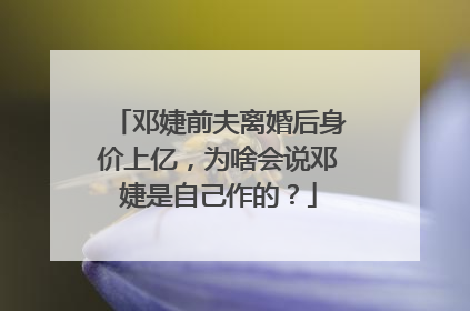 邓婕前夫离婚后身价上亿,为啥会说邓婕是自己作的?