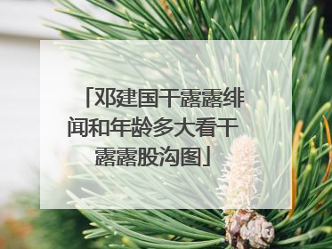 邓建国干露露绯闻和年龄多大看干露露股沟图