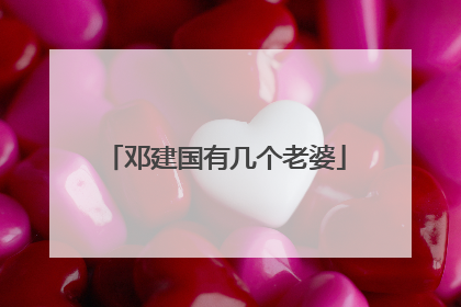 邓建国有几个老婆