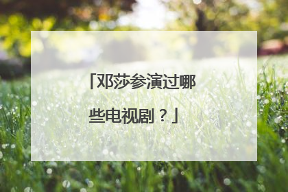 邓莎参演过哪些电视剧？