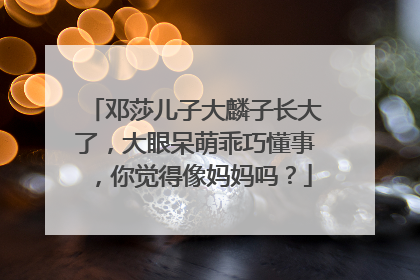 邓莎儿子大麟子长大了，大眼呆萌乖巧懂事，你觉得像妈妈吗？