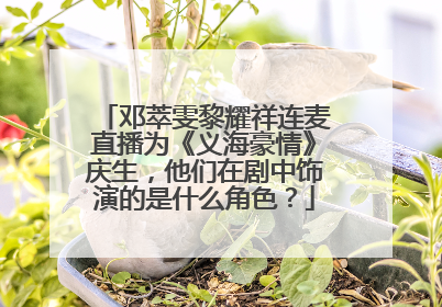 邓萃雯黎耀祥连麦直播为《义海豪情》庆生，他们在剧中饰演的是什么角色？