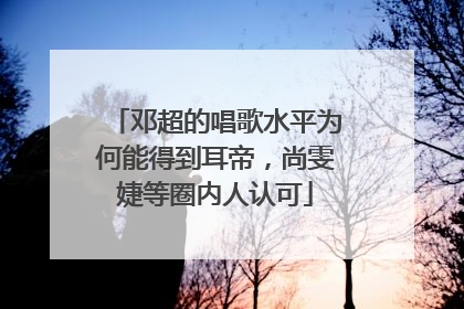 邓超的唱歌水平为何能得到耳帝，尚雯婕等圈内人认可