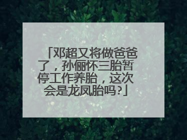 邓超又将做爸爸了,孙俪怀三胎暂停工作养胎,这次会是龙凤胎吗?