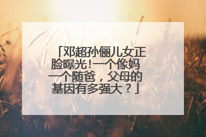 邓超孙俪儿女正脸曝光!一个像妈一个随爸,父母的基因有多强大?