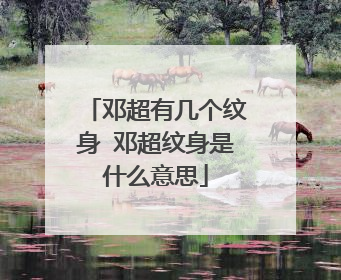 邓超有几个纹身 邓超纹身是什么意思