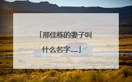 邢佳栋的妻子叫什么名字……