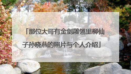 那位大哥有金剑雕翎里柳仙子孙晓燕的照片与个人介绍