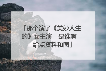 那个演了《美妙人生的》女主演  是谁啊  给点资料和图