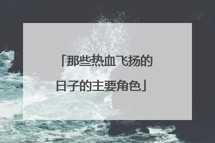 那些热血飞扬的日子的主要角色