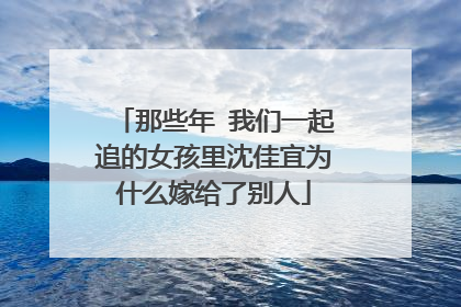 那些年 我们一起追的女孩里沈佳宜为什么嫁给了别人