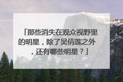 那些消失在观众视野里的明星，除了吴倩莲之外，还有哪些明星？