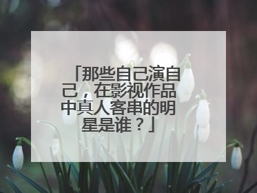 那些自己演自己,在影视作品中真人客串的明星是谁?
