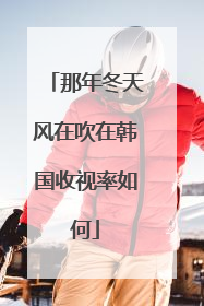 那年冬天风在吹在韩国收视率如何