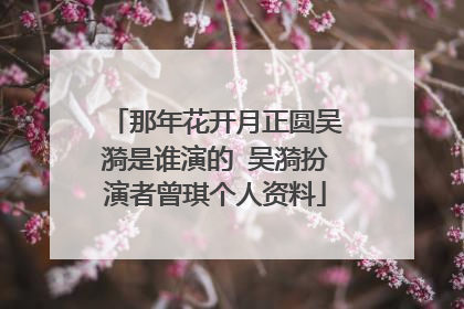 那年花开月正圆吴漪是谁演的 吴漪扮演者曾琪个人资料