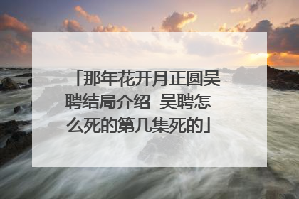 那年花开月正圆吴聘结局介绍 吴聘怎么死的第几集死的