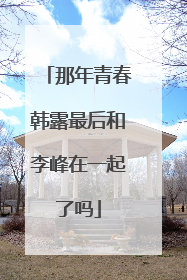 那年青春韩露最后和李峰在一起了吗