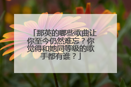 那英的哪些歌曲让你至今仍然难忘？你觉得和她同等级的歌手都有谁？