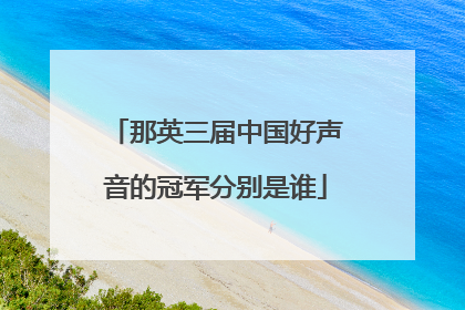 那英三届中国好声音的冠军分别是谁