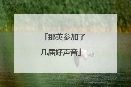 那英参加了几届好声音