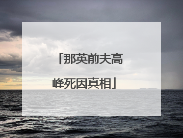 那英前夫高峰死因真相