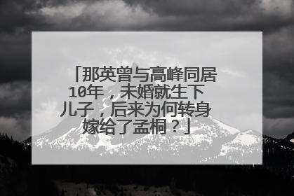 那英曾与高峰同居10年，未婚就生下儿子，后来为何转身嫁给了孟桐？