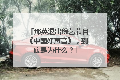那英退出综艺节目《中国好声音》，到底是为什么？