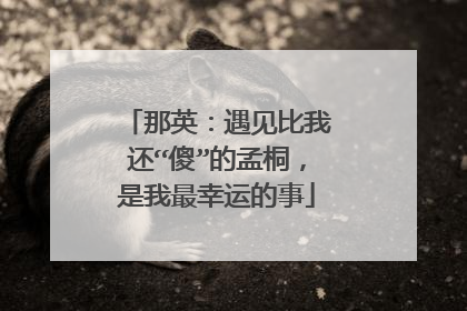 那英：遇见比我还“傻”的孟桐，是我最幸运的事