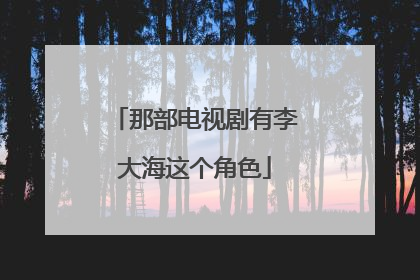 那部电视剧有李大海这个角色