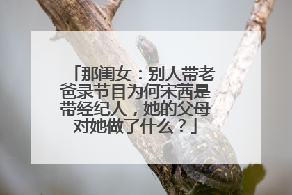 那闺女：别人带老爸录节目为何宋茜是带经纪人，她的父母对她做了什么？