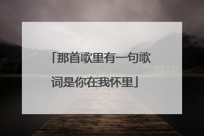 那首歌里有一句歌词是你在我怀里