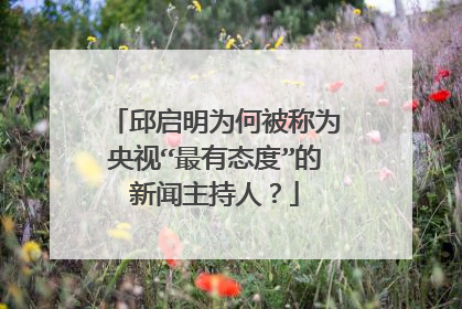 邱启明为何被称为央视“最有态度”的新闻主持人?