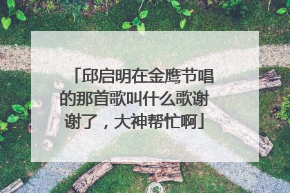 邱启明在金鹰节唱的那首歌叫什么歌谢谢了,大神帮忙啊