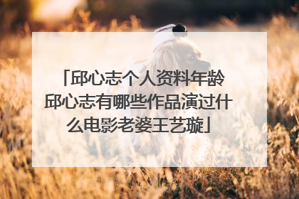 邱心志个人资料年龄 邱心志有哪些作品演过什么电影老婆王艺璇