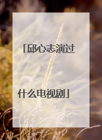 邱心志演过什么电视剧