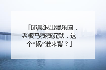 邱晨退出娱乐圈,老板马薇薇沉默,这个“锅”谁来背?