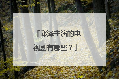 邱泽主演的电视剧有哪些?