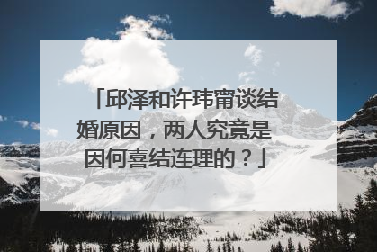 邱泽和许玮甯谈结婚原因，两人究竟是因何喜结连理的？