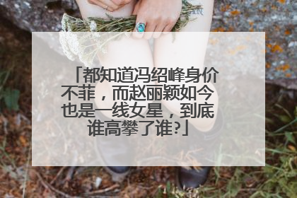 都知道冯绍峰身价不菲,而赵丽颖如今也是一线女星,到底谁高攀了谁?