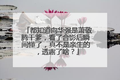 都知道向华强是萧敬腾干爹,看了合影后瞬间懂了,真不是亲生的,透露了啥?