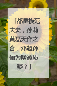 都是模范夫妻,孙莉黄磊天作之合,邓超孙俪为啥被质疑?