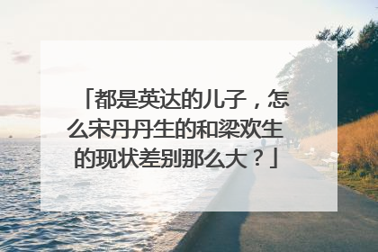 都是英达的儿子,怎么宋丹丹生的和梁欢生的现状差别那么大?