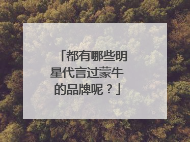 都有哪些明星代言过蒙牛的品牌呢?