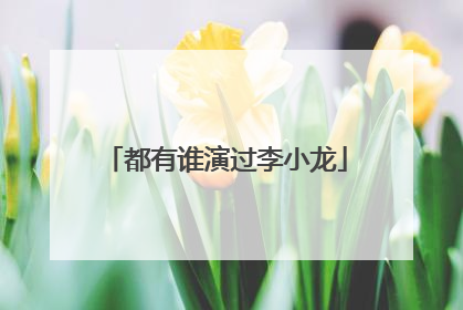 都有谁演过李小龙