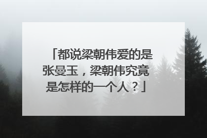 都说梁朝伟爱的是张曼玉，梁朝伟究竟是怎样的一个人？