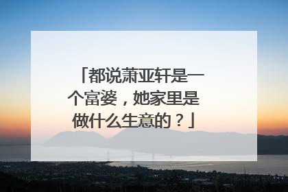 都说萧亚轩是一个富婆,她家里是做什么生意的?