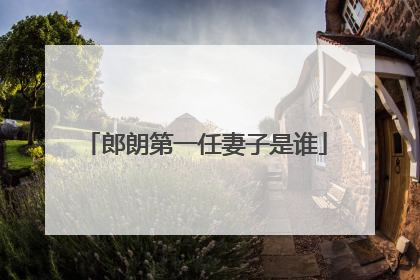 郎朗第一任妻子是谁